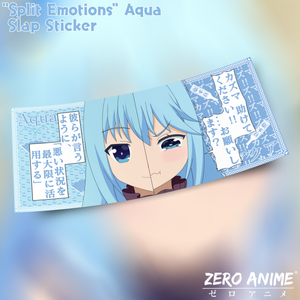 "Split Emotions" Aqua Happy/Sad Slap Sticker